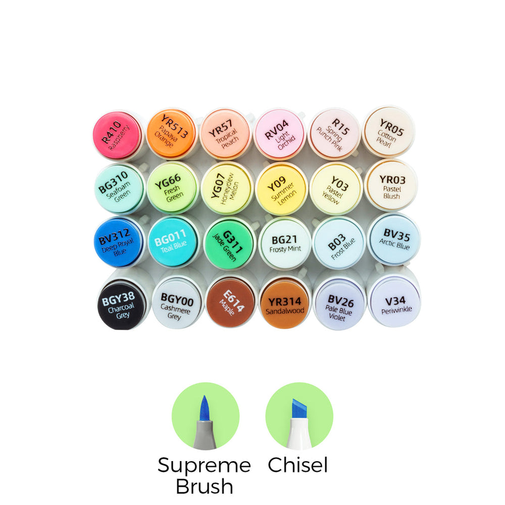 Ohuhu Honolulu Plus Series Supreme Rubber Brush Tip Markers discount