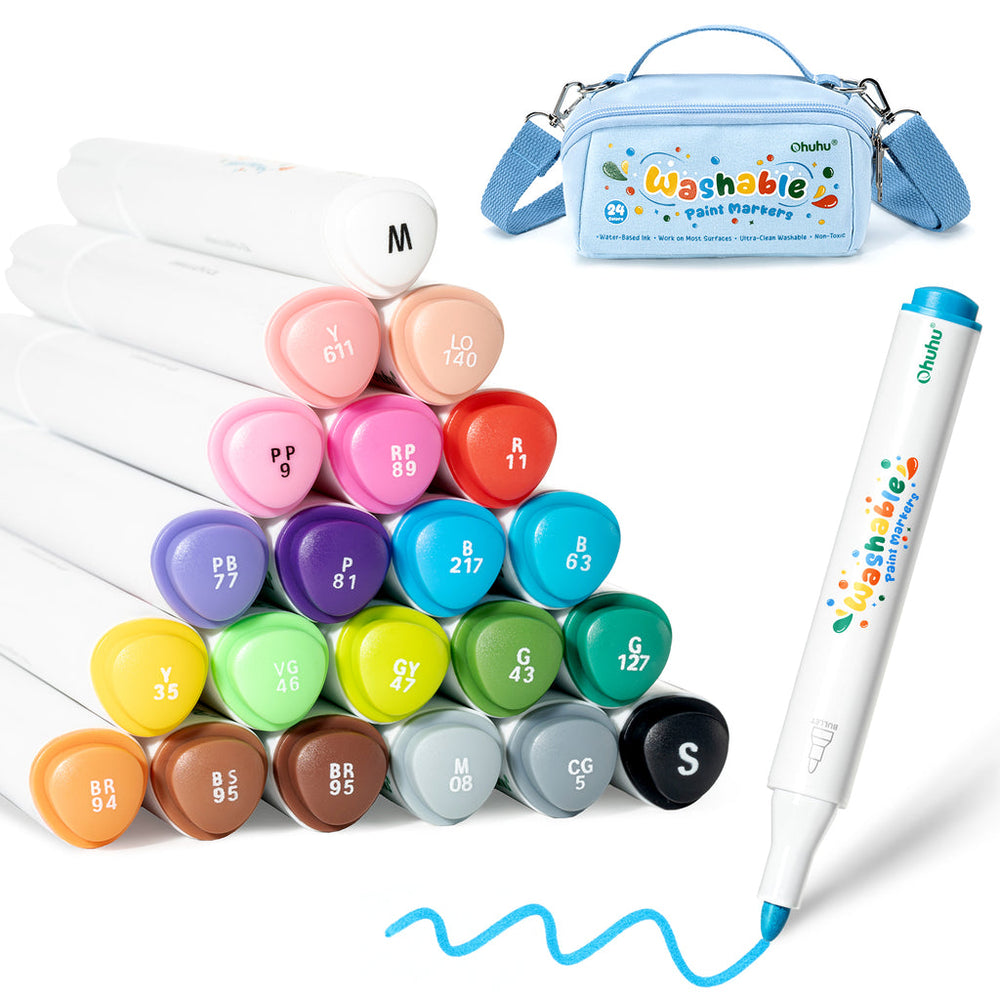 Ohuhu Washable Acrylic Paint Markers for Kids Bullet Tip low price