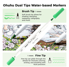 Ohuhu Pupe B 40 Paper-friendly (No Peeling) Markers& Coloring Book Set near me