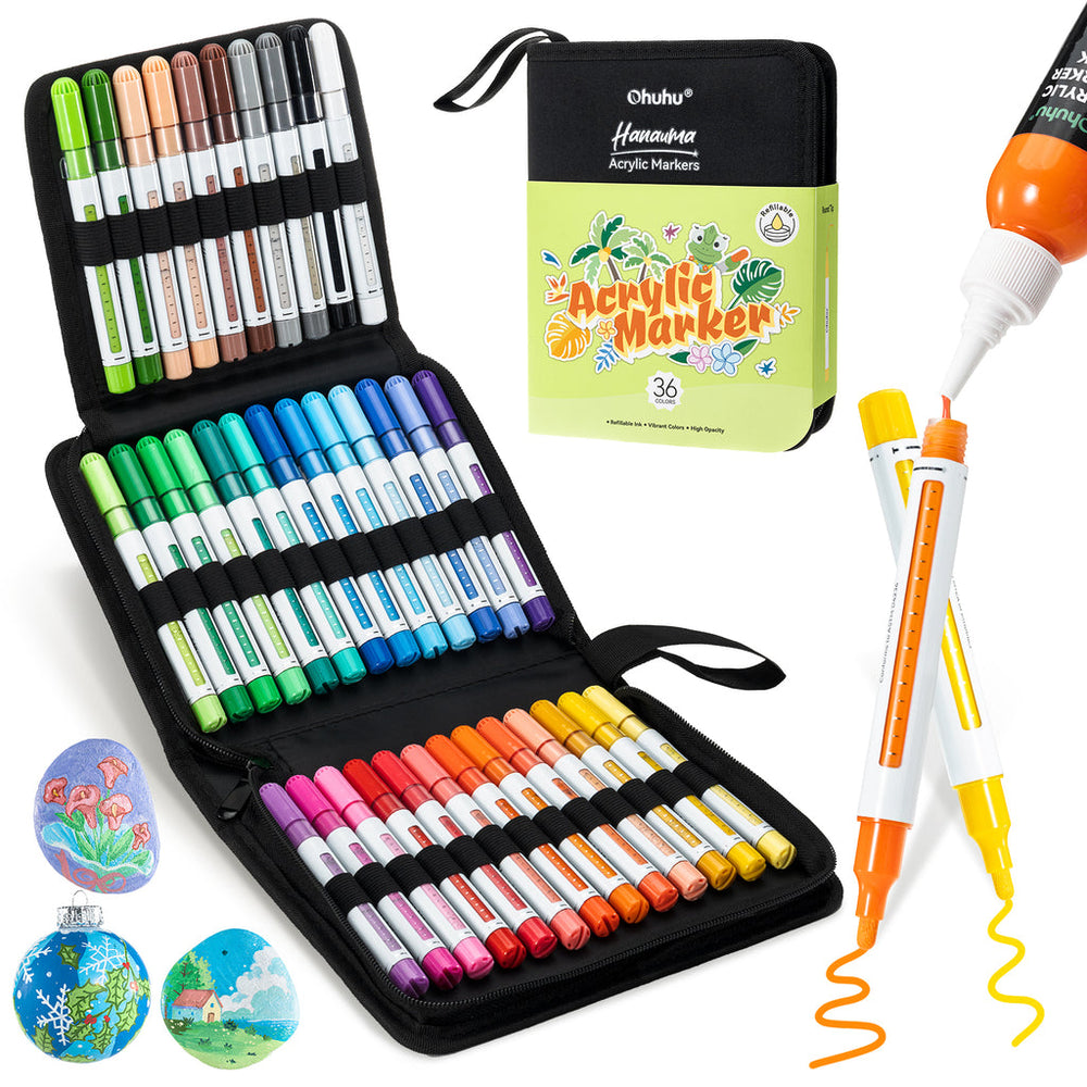Ohuhu Acrylic Paint Markers Refillable 36 Colors – Hanauma US delivery