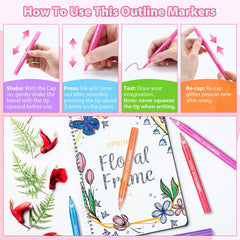 Ohuhu Water-Based Glitter Metallic Marker Pens, 12 Shimmer Colors free delivery