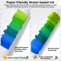 Ohuhu Paper-friendly (No Peeling) Markers Water-based 60 Colors low price