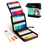 Ohuhu Pupe Paper-friendly (No Peeling) Brush and Fineliner Dual Tips 60 Colors Water-based Coloring Markers near me