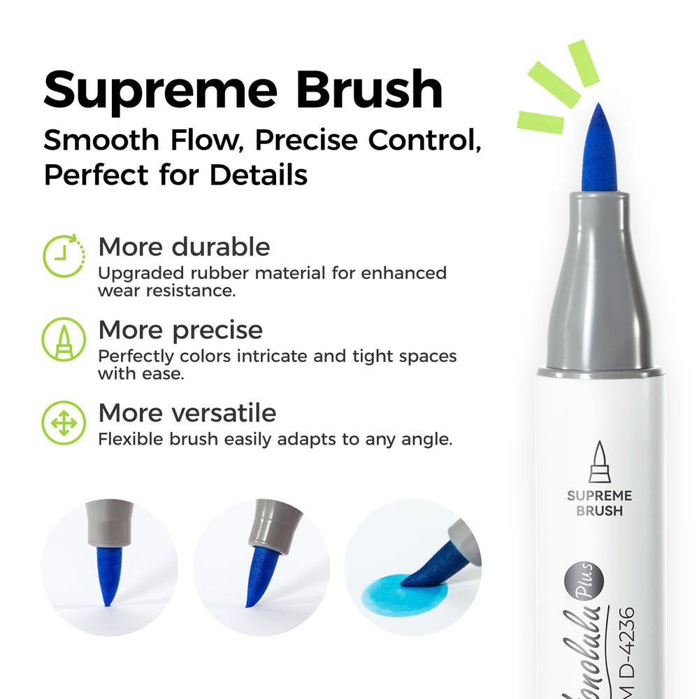 Ohuhu Honolulu Plus Series Supreme Rubber Brush Tip Markers discount