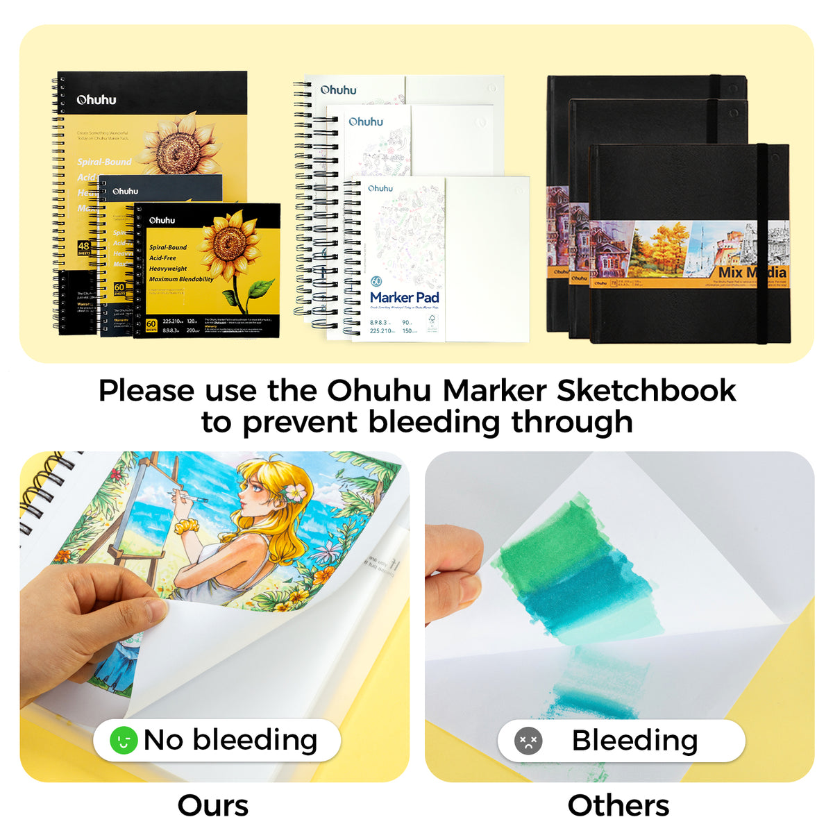 Ohuhu Honolulu Plus Series Supreme Rubber Brush Tip Markers discount