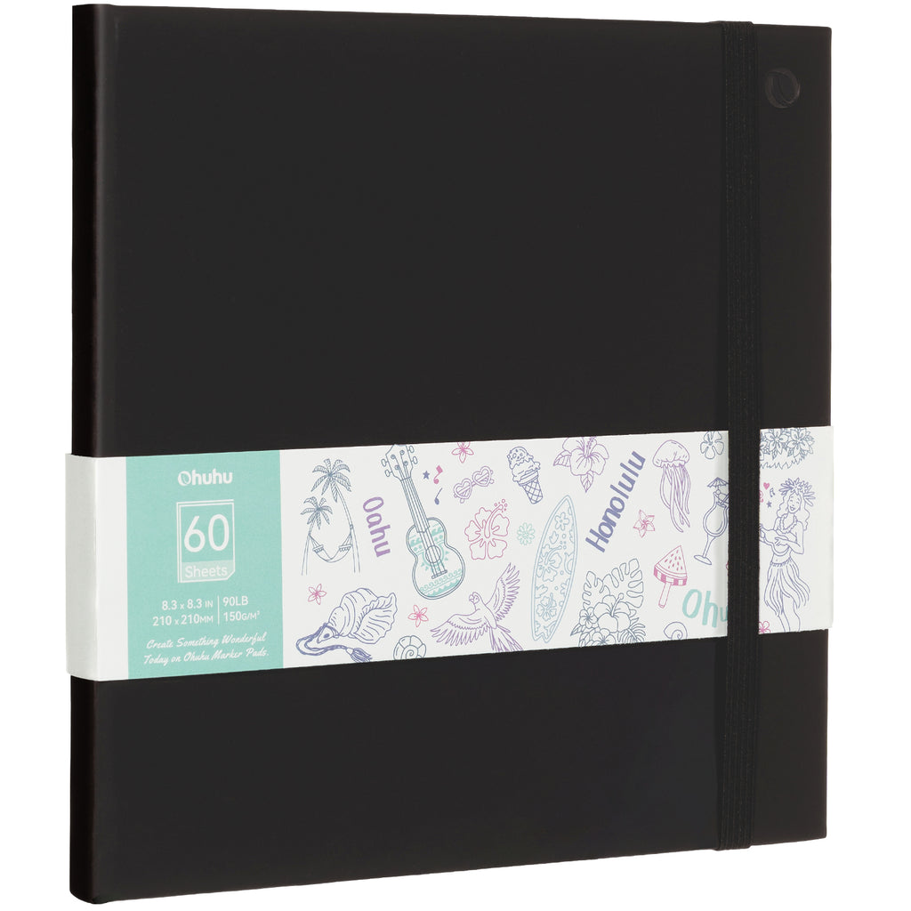Ohuhu Bleedproof Double-Sided Marker Pad with PU Cover free delivery