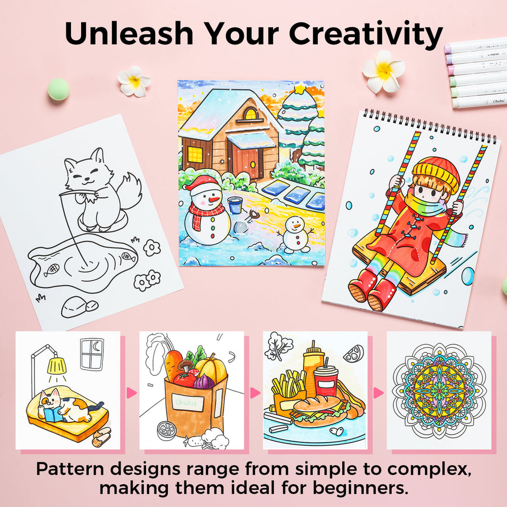 Ohuhu Double-Sided Bleedproof Coloring Book low price