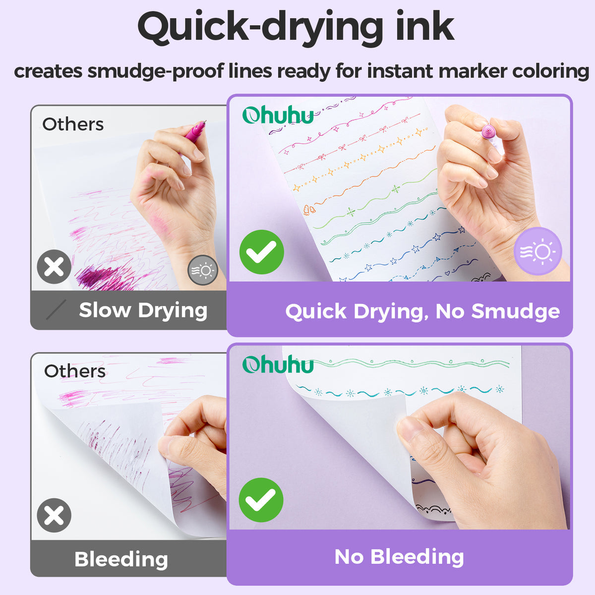 Ohuhu Colored Fineliner & Brush Pens, 12 Colors best price