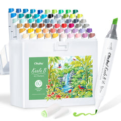 Ohuhu Kaala B Dual Tips Alcohol Art Markers, Slim Broad & Mini Brush best price