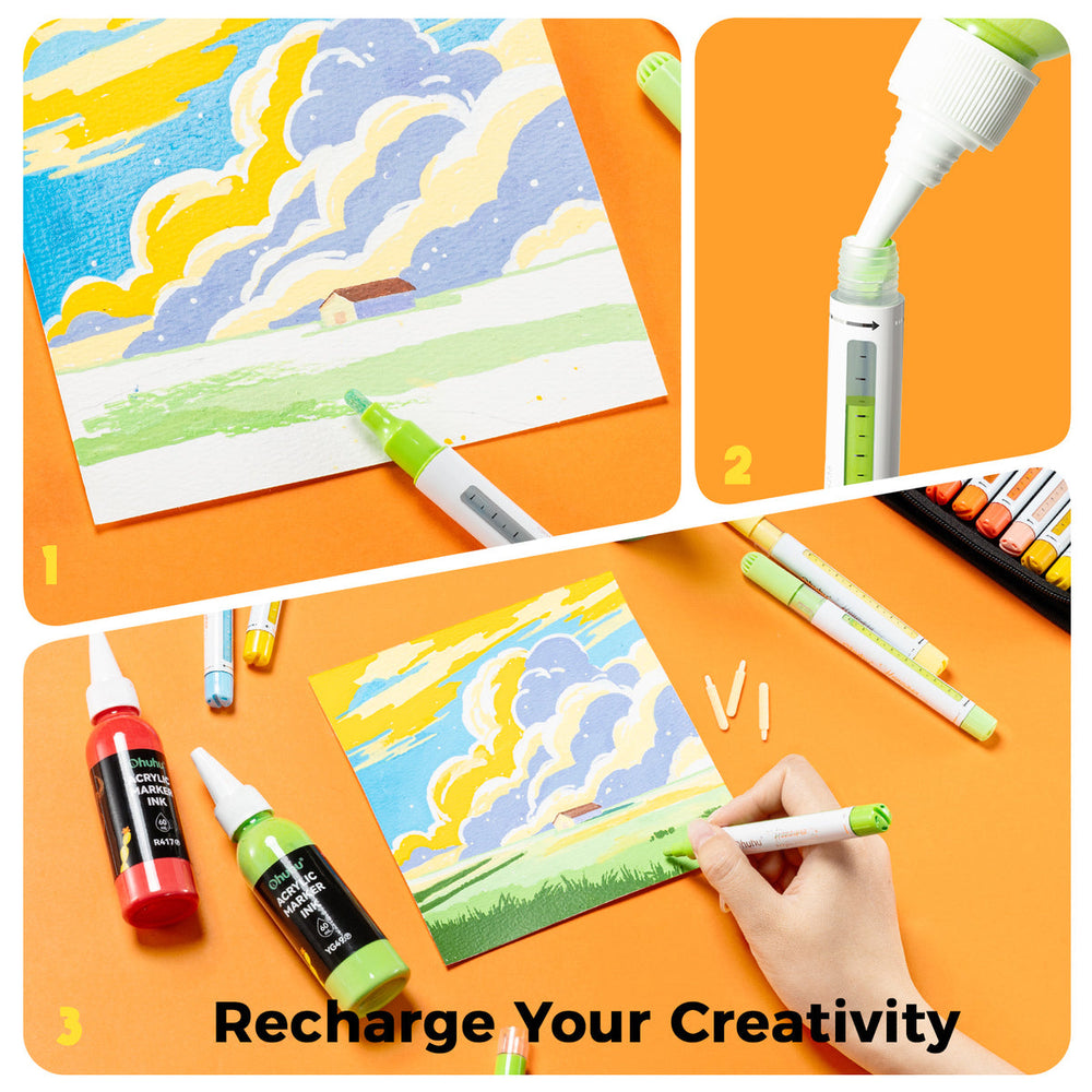 Ohuhu Acrylic Paint Markers Refillable 36 Colors – Hanauma US delivery