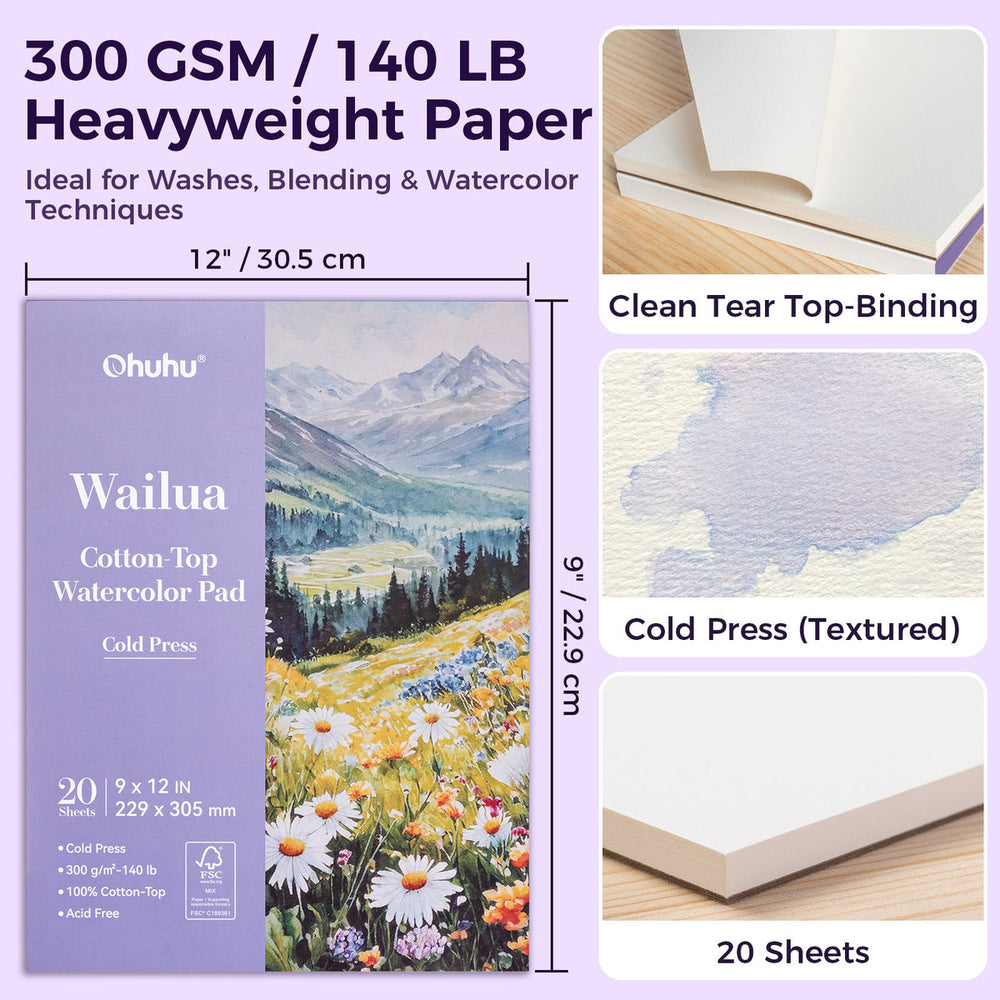 Ohuhu Wailua Cotton-Top Watercolor Pad low price