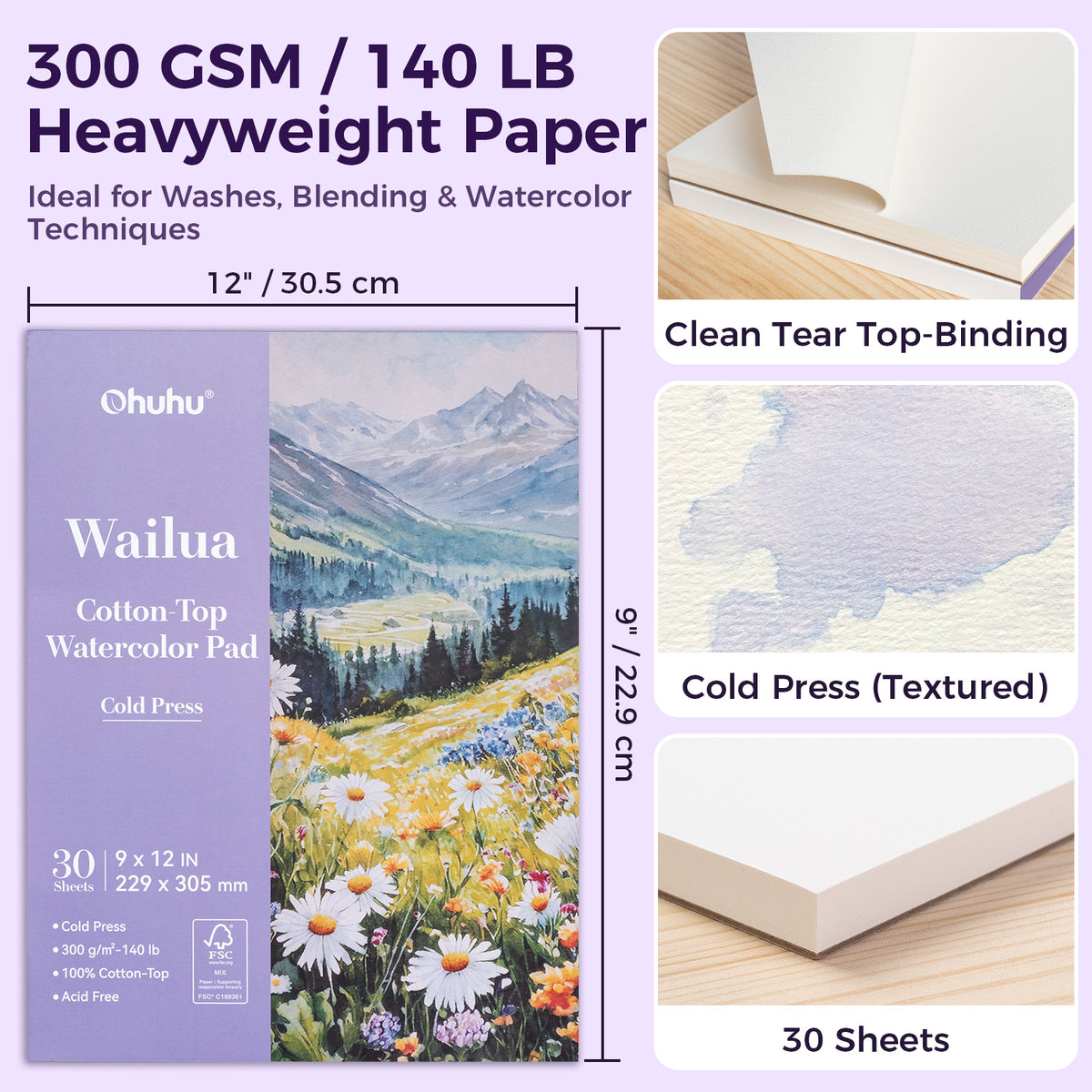 Ohuhu Wailua Cotton-Top Watercolor Pad low price