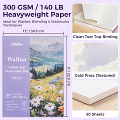 Ohuhu Wailua Cotton-Top Watercolor Pad low price