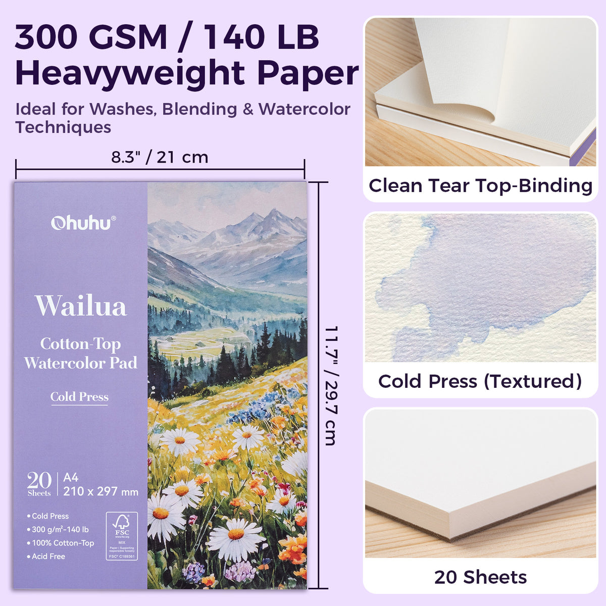 Ohuhu Wailua Cotton-Top Watercolor Pad low price