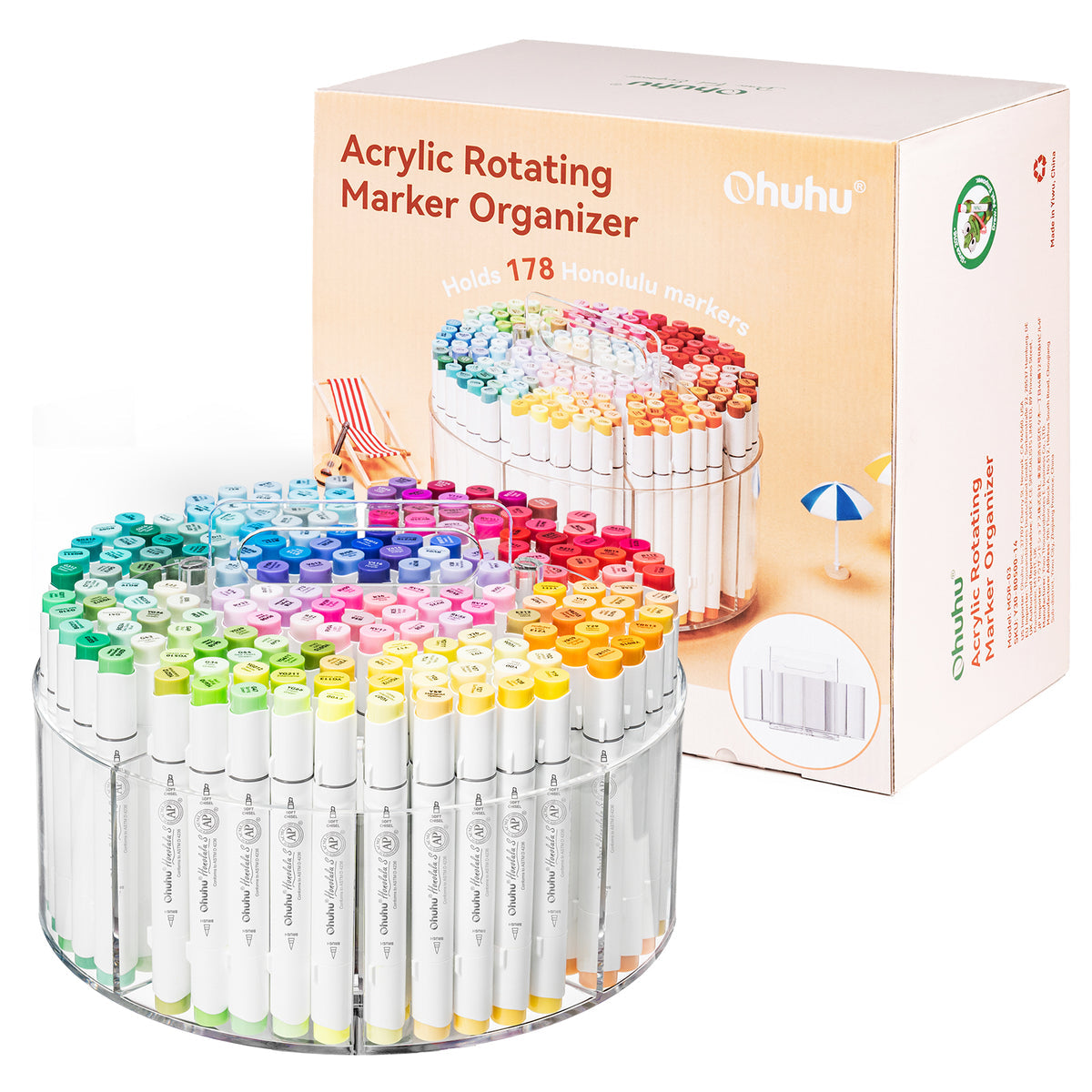 Ohuhu 360° Rotating Clear Acrylic Marker Organizer best price