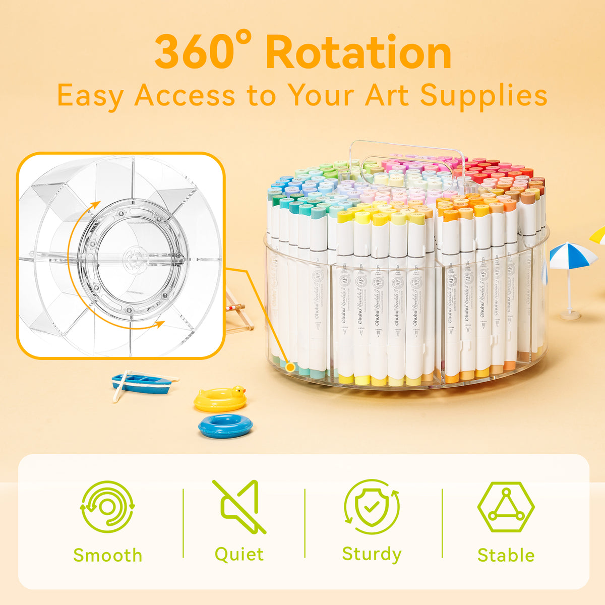 Ohuhu 360° Rotating Clear Acrylic Marker Organizer best price