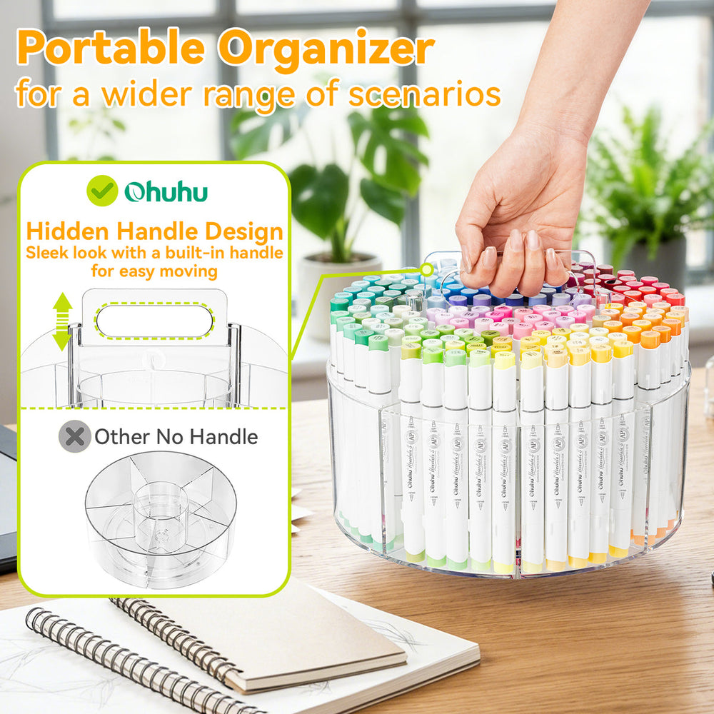Ohuhu 360° Rotating Clear Acrylic Marker Organizer best price