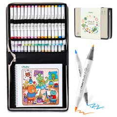 Ohuhu Honolulu B 48 Colors Alcohol Markers with Coloring Book free delivery