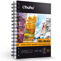 Ohuhu Spiral-Bound Mix Media Pad for Multiple Techniques low price