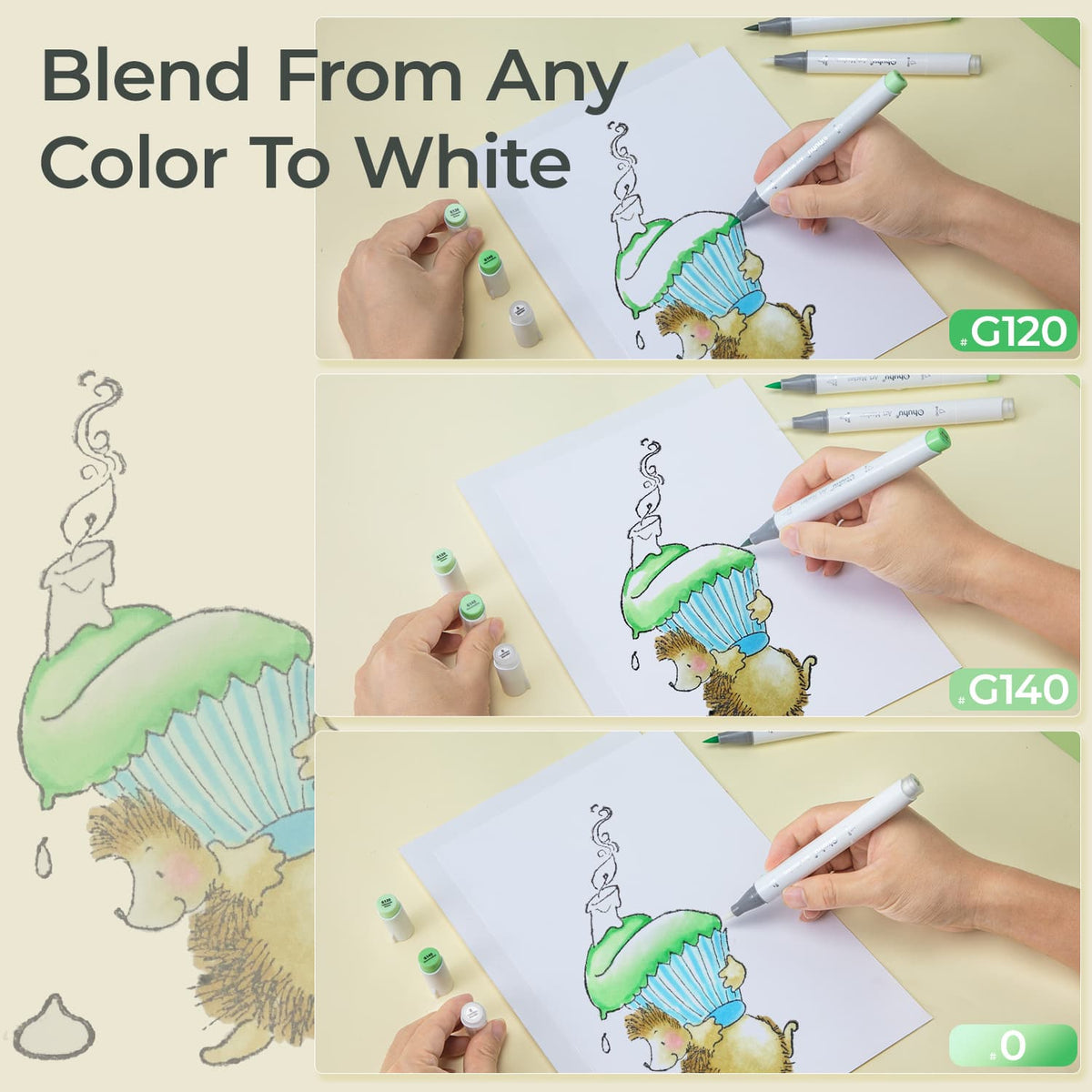Ohuhu Honolulu Colorless Blender Marker - Pack of 6 low price