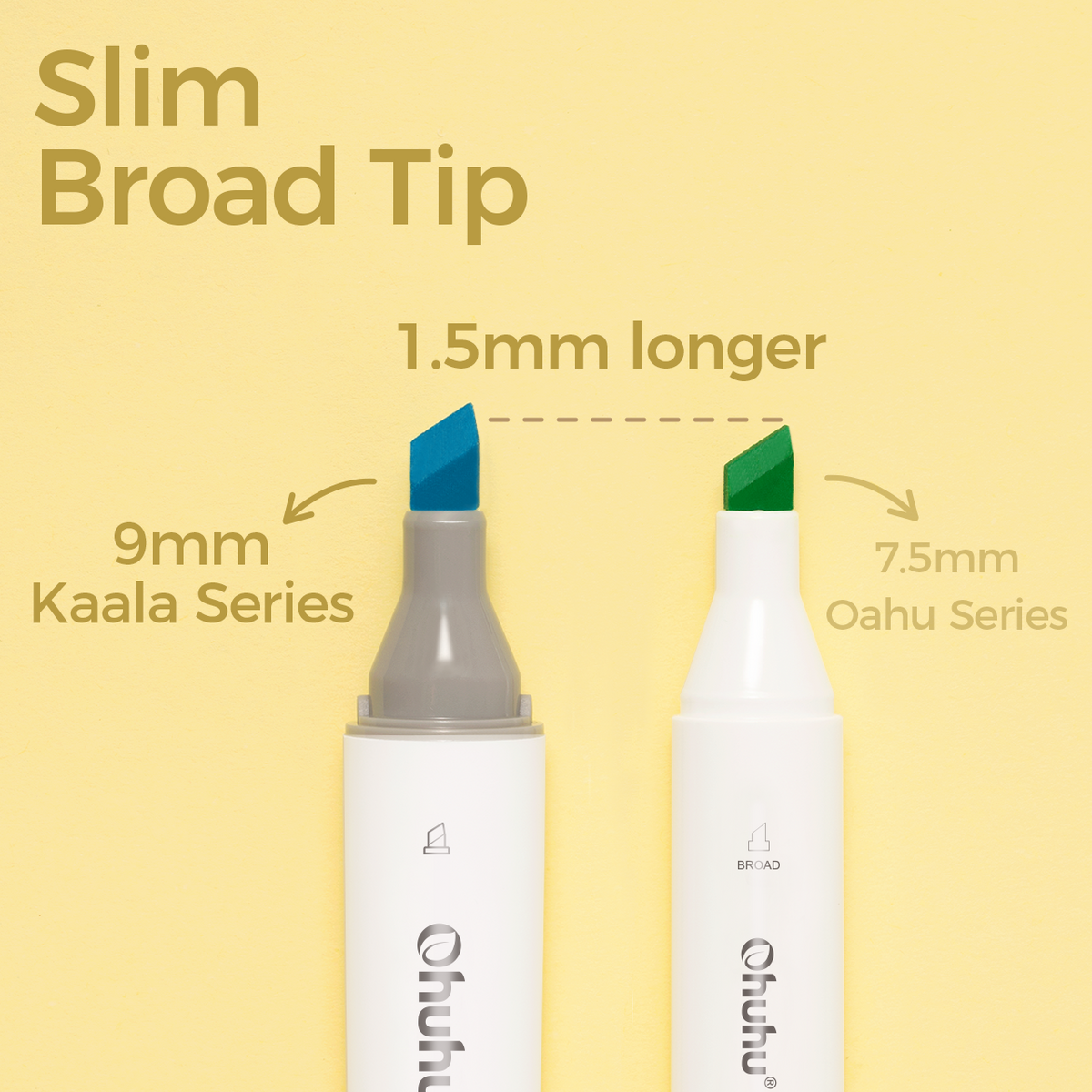 Ohuhu Kaala Five Tones Slim Broad and Fine Dual Tips Alcohol Art Markers low price