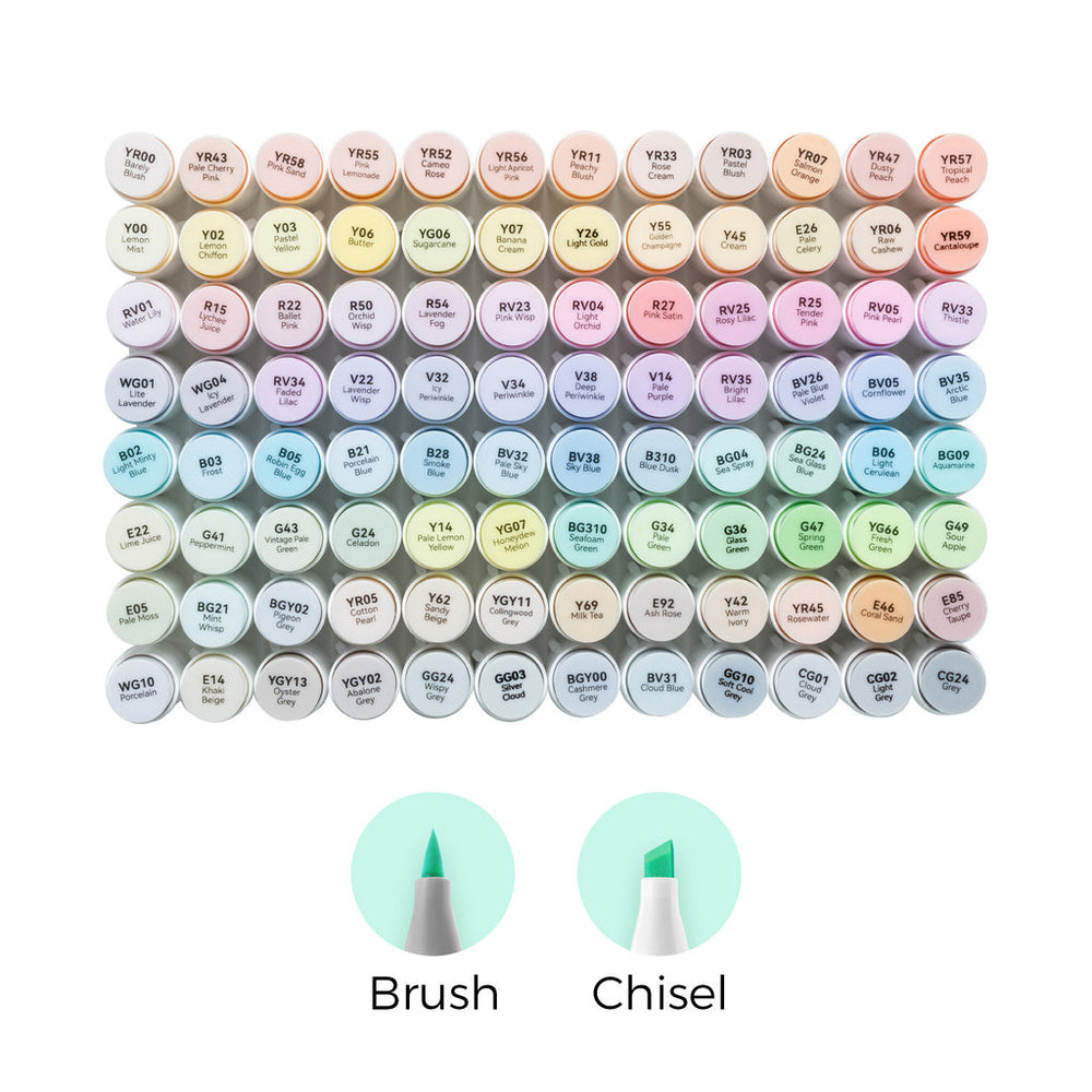 Ohuhu Honolulu 96 Pastel Colors Alcohol Art Markers - Sweetness & Blossoming (New Color Codes) low price