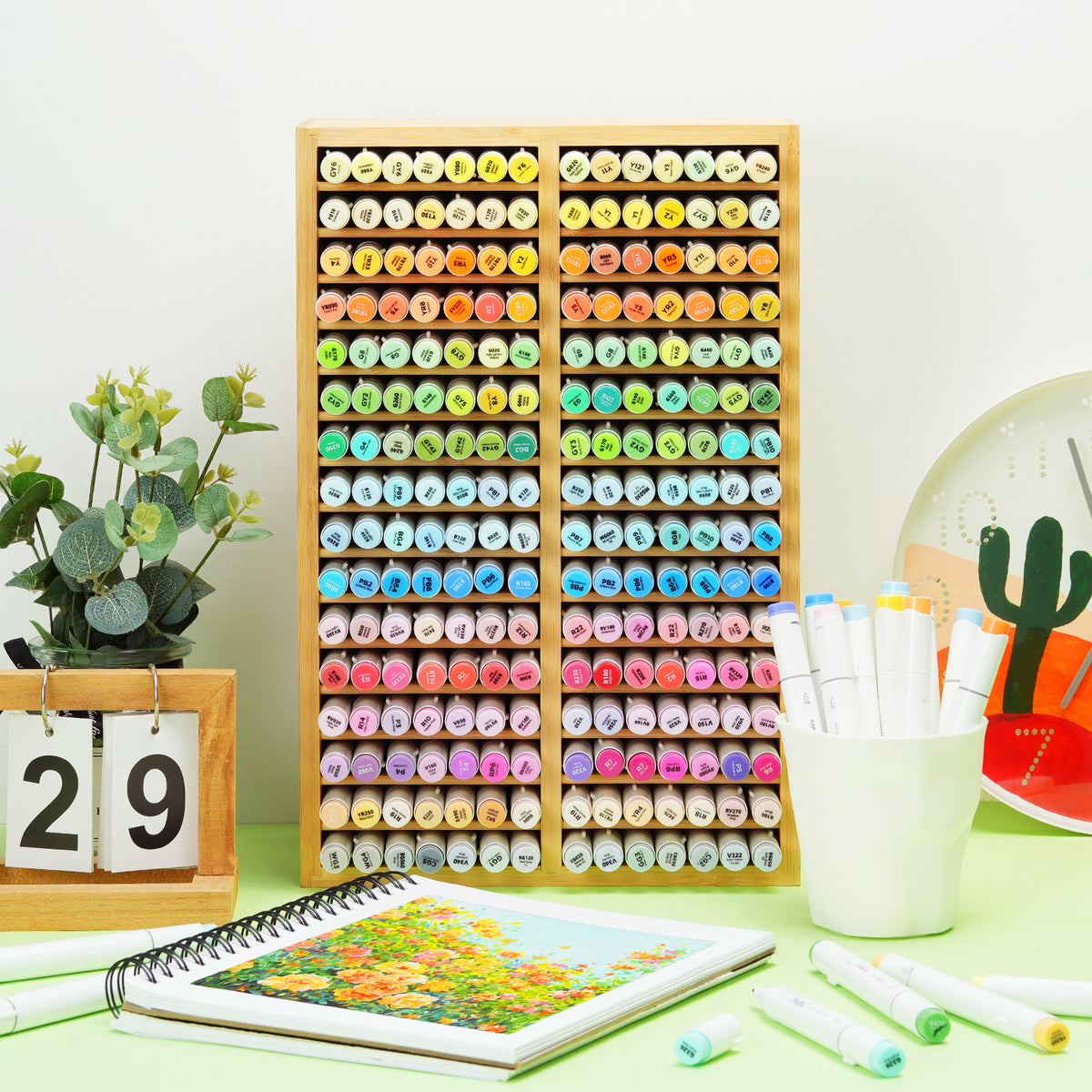 Ohuhu Bamboo Marker Organizer discount