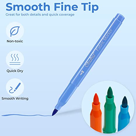 Ohuhu Fabric 30 Color Markers Permanent for Clothes low price