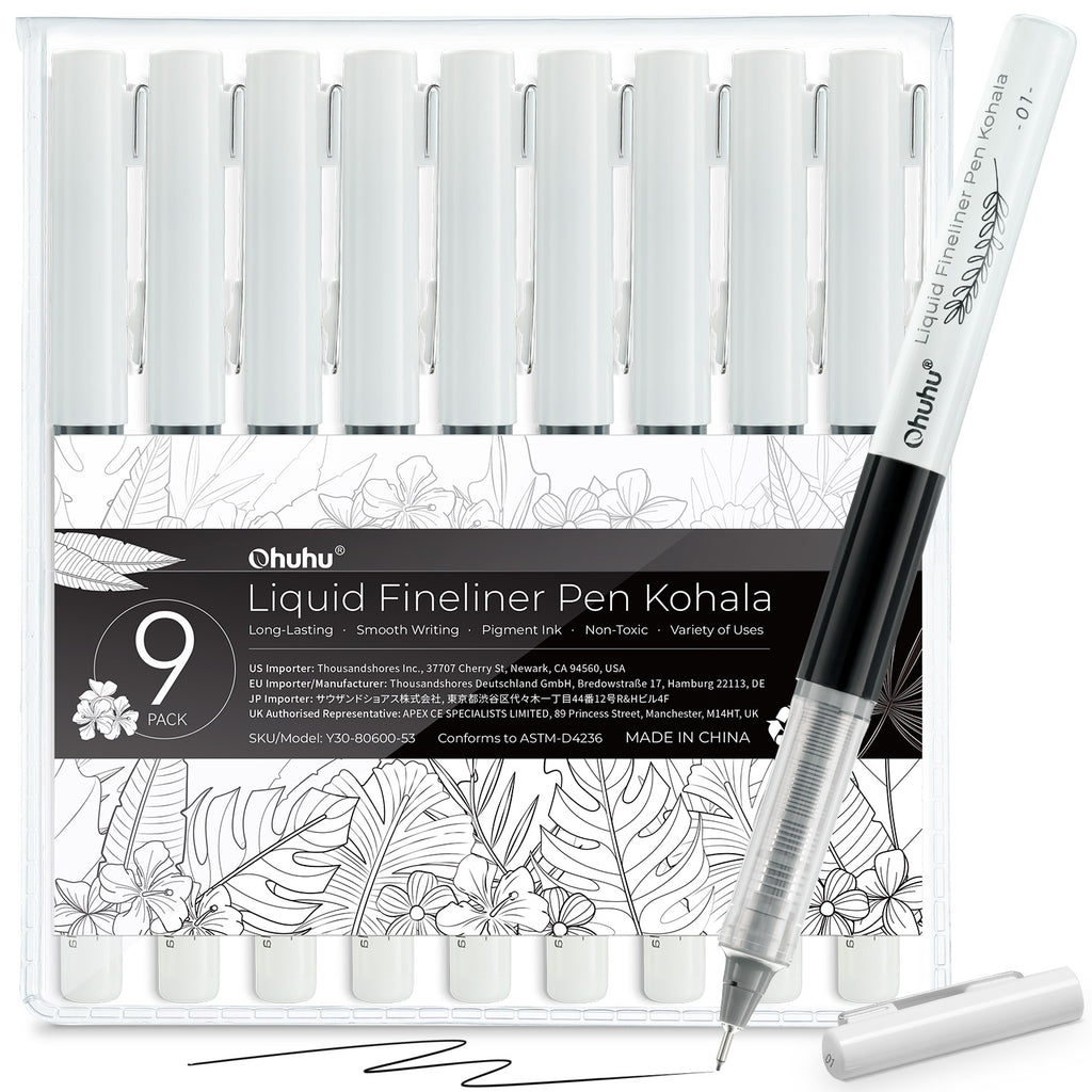 Ohuhu Kohala Liquid Fineliner Drawing Pens,9 Pack best price