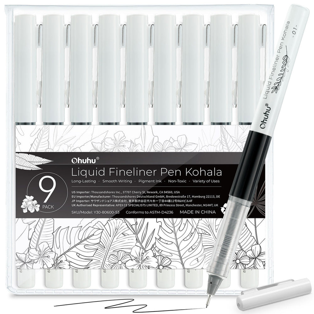 Ohuhu Kohala Liquid Fineliner Drawing Pens,9 Pack best price