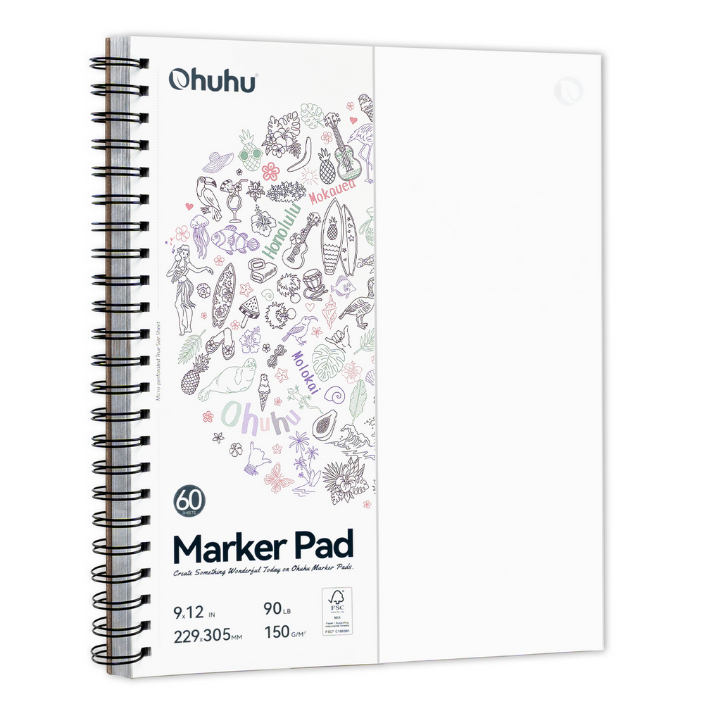 Ohuhu Bleedproof Double-Sided Marker Pad, Spiral-Bound discount
