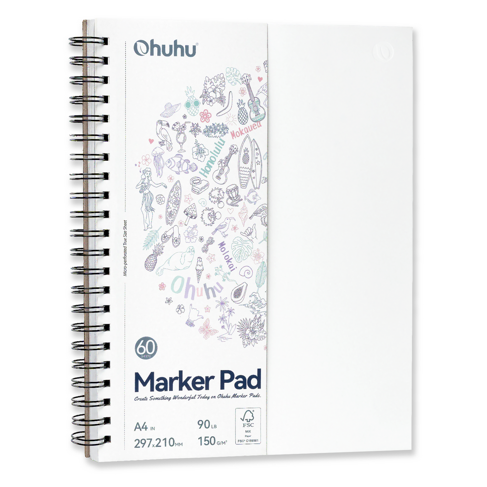 Ohuhu Bleedproof Double-Sided Marker Pad, Spiral-Bound discount