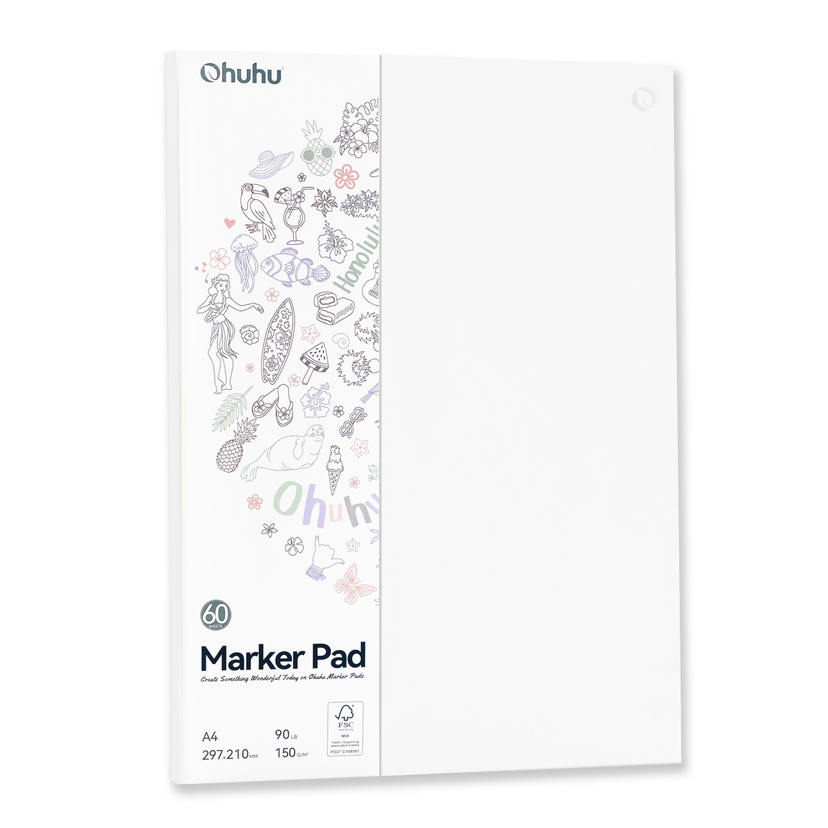 Ohuhu Bleedproof Double-Sided Marker Pad, Glue-Bound free delivery